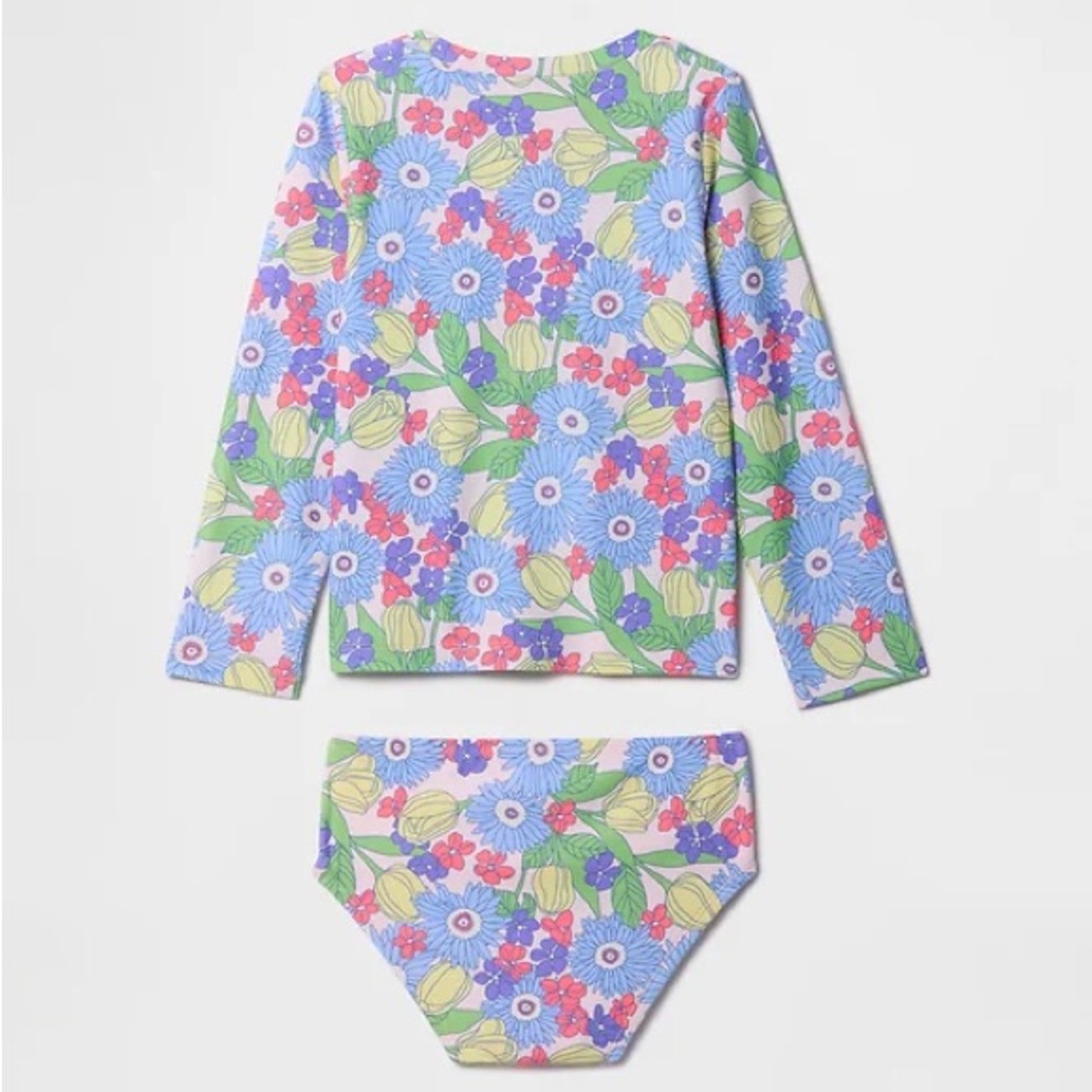 GAP Kids Floral Rashguard Set - Blue and Green